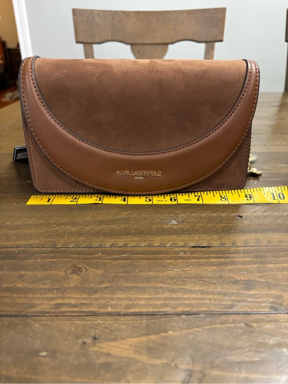 Karl Lagerfeld Brown Shoulder Bag with Charm Detail